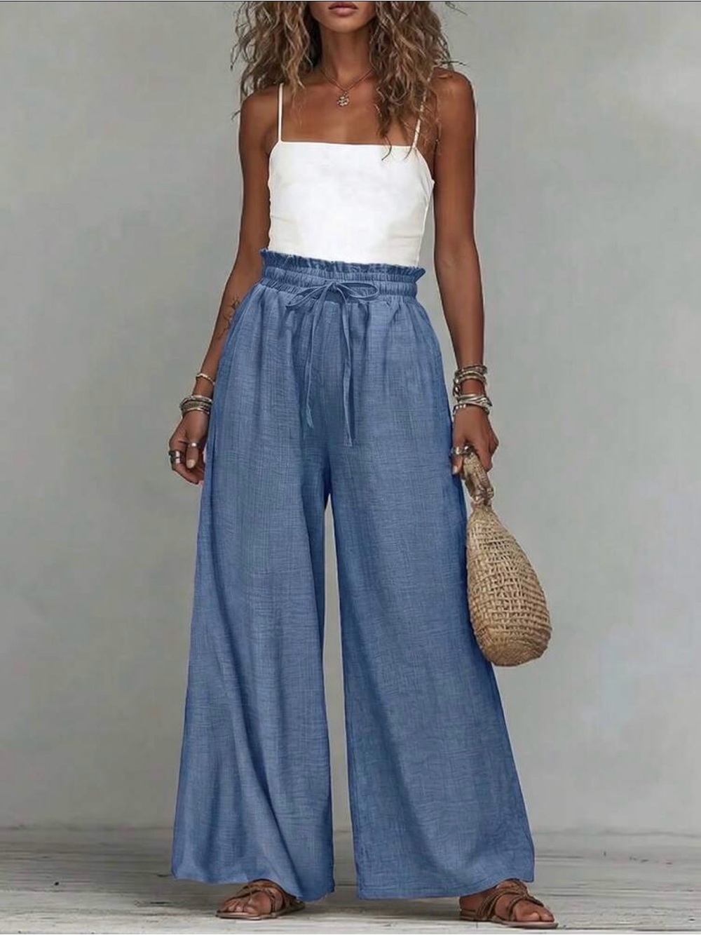 Wide Leg Boho Pants Size Large
